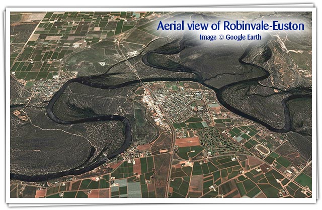 Aerial view of Robinvale Euston crops